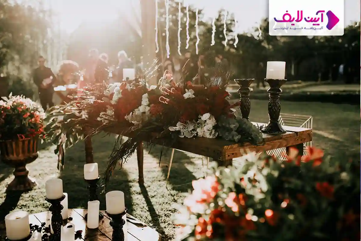 گل آرایی فوق العاده زیبا برای روی میز در مجلس عروسی